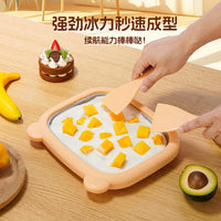 Homemade Ice Cream Roll Maker Pan for Kids, Non-Electric Stainless Steel Fried Yogurt Machine