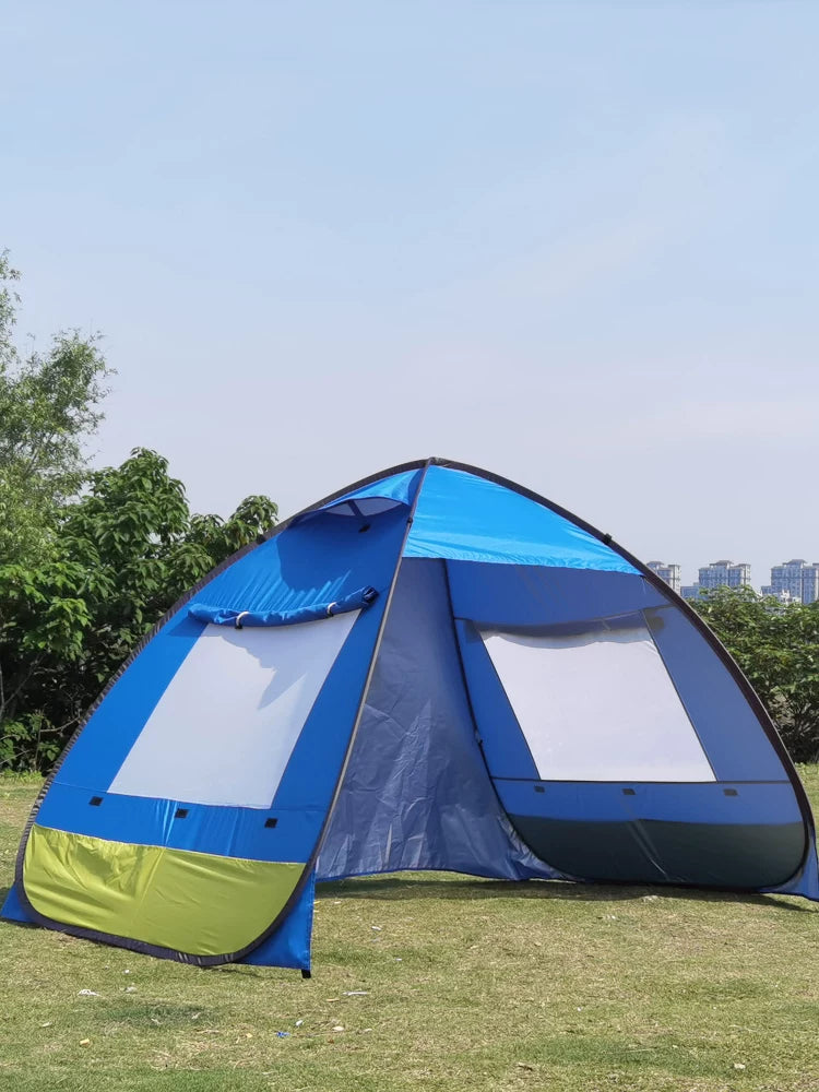 Automatic Pop-Up Beach Tent Sun Shelter for 3-4 People, UV Protection, Quick Open