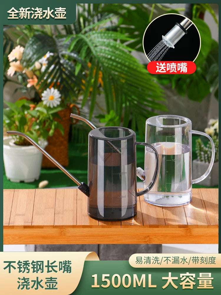 Long Spout Stainless Steel Watering Can for Indoor Outdoor Plants