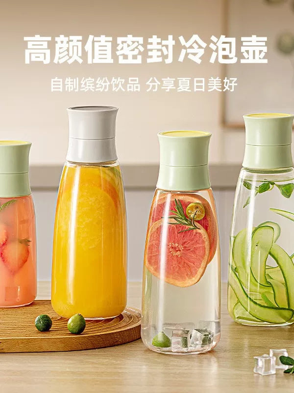 Glass Cold Water Pitcher with Lid for Homemade Fruit Wine, Iced Tea, and Beverages