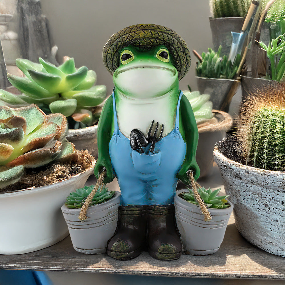 Frog Planter Garden Decor for Outdoor Patio Balcony Succulents