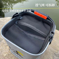 Portable Foldable Fishing Bucket with Rope, EVA Live Fish Container, Thickened Bottom, Handheld Water Bucket for Car