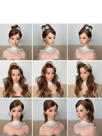 Mannequin Head with Real Hair for Hairdressing Practice and Styling