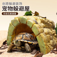 Reptile Hideaway Cave for Terrariums - Realistic Rock, Pebble, or Bark Design for Lizards, Frogs, and Snakes
