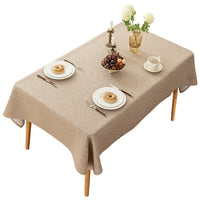 Cotton Linen Spill-Proof Tablecloth for Dining and Coffee Tables