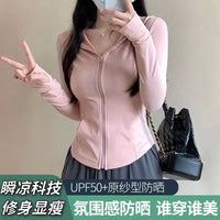 Women's Summer Ice Silk Breathable UPF Sun Protection Hoodie Jacket