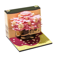 3D Art Paper Sculpture Tear-Off Memo Pad with Display Box and Gift Box
