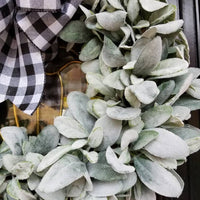 Spring Lamb's Ear Wreath with Faux Flowers for Farmhouse Wedding Decor