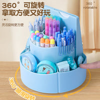 360-Degree Rotating Pen Holder with Large Capacity for Students, Desktop Organizer