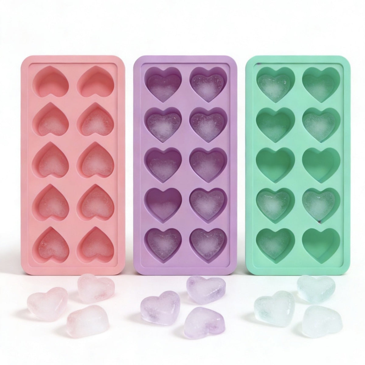 Heart-Shaped Ice Cube Tray with 10 Grids for Drinks, Chocolate, and Baby Food