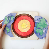 Montessori Wooden Earth Layers & Solar System Puzzle for Kids Early Learning