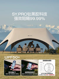 SOYON Quick-Open Black Glue Tarp Tent Outdoor Camping Set with Table and Chairs
