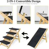 Foldable Wooden Pet Ramp Stairs for Small Medium Large Dogs