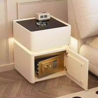Smart Bedside Table Safe with Wireless Charging, Multifunctional Nightstand Storage Cabinet for Bedroom