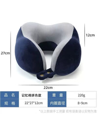 Portable Travel U-Shaped Neck Pillow with Memory Foam for Car and Office