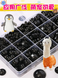 Flat Black Round Safety Eyes for DIY Craft Doll Making and Amigurumi
