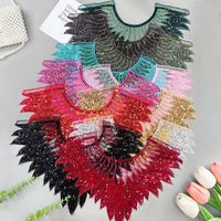 Heavy Embroidered Sequin Beaded Mesh Applique for Dresses and Costumes