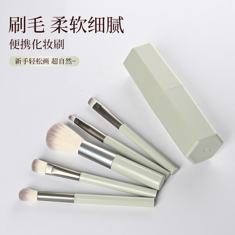 Makeup Brush Set with Storage Holder - Blush, Powder, Eyeshadow, Lip Brushes
