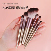 Meinvlang Mini Grape Makeup Brush Set with Storage Bag - Portable Eyeshadow, Powder, Contour, Highlight Brushes