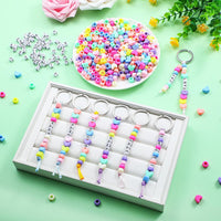 Fashion Woven Acrylic Letter Bead Bag Charm Keychain Phone Chain Accessory Set