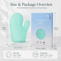 Korean Exfoliating Bath Scrubber Gloves and Back Strap Set, Soft TPU Honeycomb Massage for Deep Cleanse