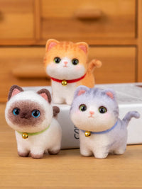 DIY Wool Felt Needle Felting Kit for Cat Doll Ornaments