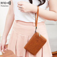 RFID Blocking Travel Passport Holder with Zipper, Multi-functional Document Organizer and Wallet