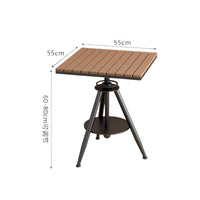 Simple Outdoor Balcony Leisure Table and Chair Set, Adjustable Small Square Table, Waterproof and Sunscreen Outdoor Dining Table