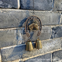 Vintage Horseshoe Bell Wind Chime Pendant for Home Decor