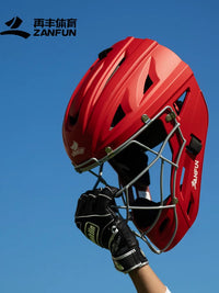ZANFUN Professional Baseball Catcher's Helmet Shock-Absorbing Protective Gear for Training and Games