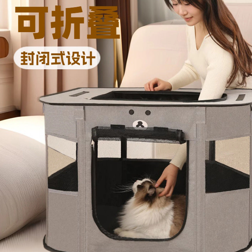 Foldable Pet Birthing Tent for Cats, All-Season Enclosed Cat House