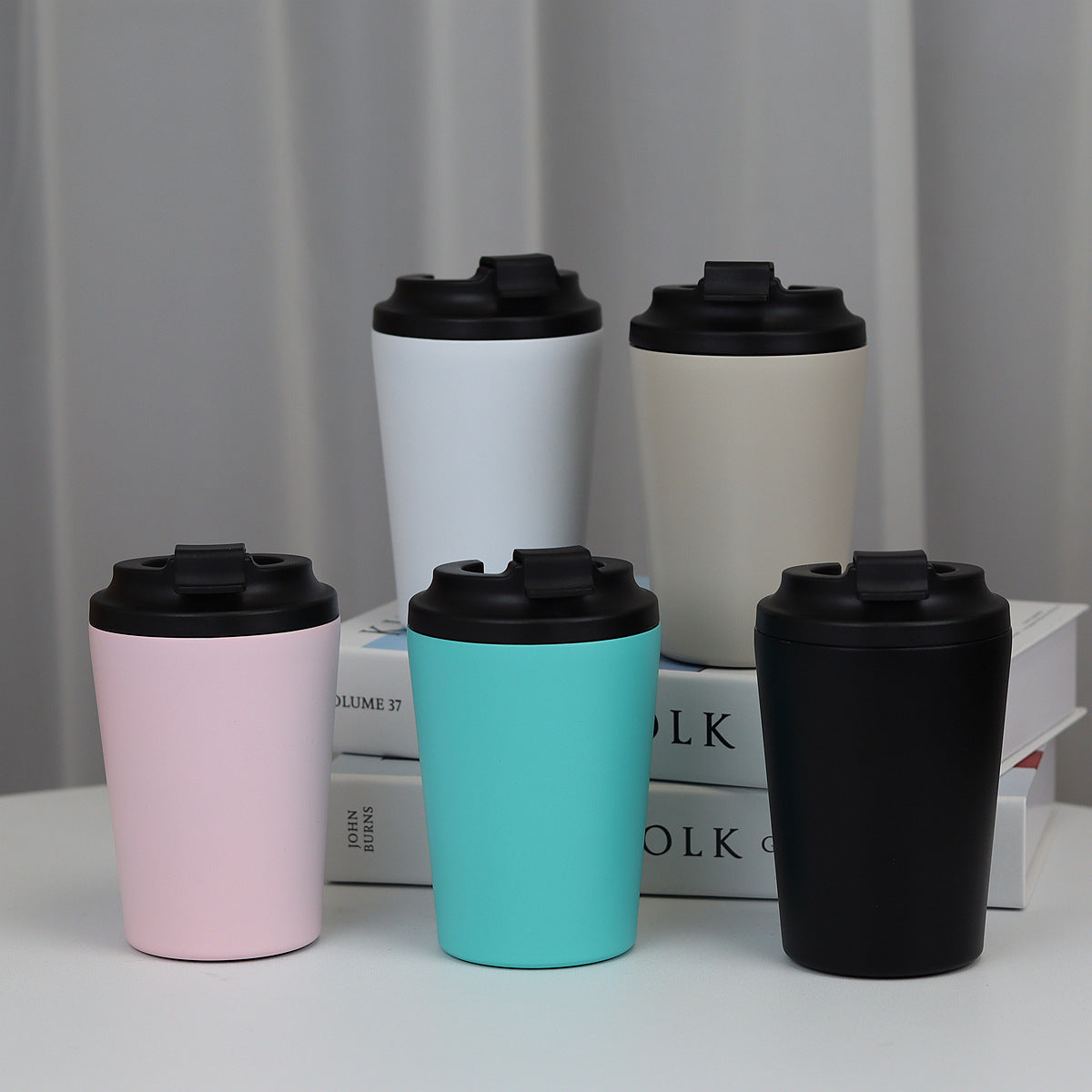 Minimalist 304 Stainless Steel Vacuum Insulated Coffee Mug with Scale Markings
