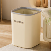 Minimalist Square Press-Ring Trash Can for Home and Office, 17L