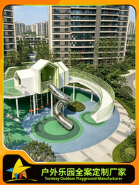 Kids Outdoor Stainless Steel Slide Theme Park Playground Equipment for Parks Communities Kindergartens