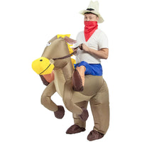 Inflatable Cowboy Rider Costume for Adults and Kids - Funny Horse Riding Outfit for Stage Performance and Parties