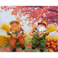 Thanksgiving Harvest Festival Gnome Doll Decoration with Pumpkin and Wheat