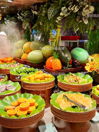 Commercial Buffet Fruit Display Stand with Imitation Woven Basket