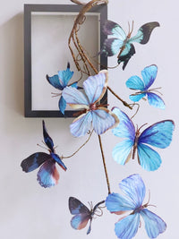 Artificial Butterfly Orchid Branch Wall Decor with Photo Frame