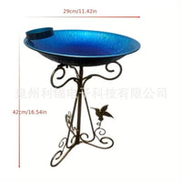 Vintage Iron Bird Feeder & Bath for Garden Decoration