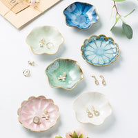 Ceramic Leaf/Flower Jewelry Dish Decorative Tray