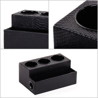 PU Leather Multi-Compartment Desktop Organizer for Cosmetics and Hair Dryer