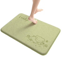 Cartoon Flannel Bathroom Mat Absorbent Non-Slip Floor Mat for Home