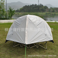 2-in-1 Off-Ground Tent with Ground Mat, Single Person Outdoor Camping Tent without Bed