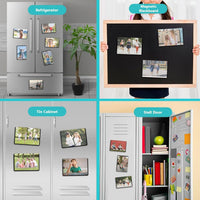 Magnetic PVC Soft Photo Frame for Refrigerator, Nail-Free, Glue-Free, White Right-Angle Photo Pocket Home Decor