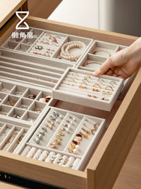 Velvet Jewelry Tray Organizer for Drawers - Ring, Earring, Necklace Storage