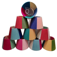 Handmade Bohemian Macrame Yarn Lampshade for E27 Bulb, Colorful DIY Woven Light Cover