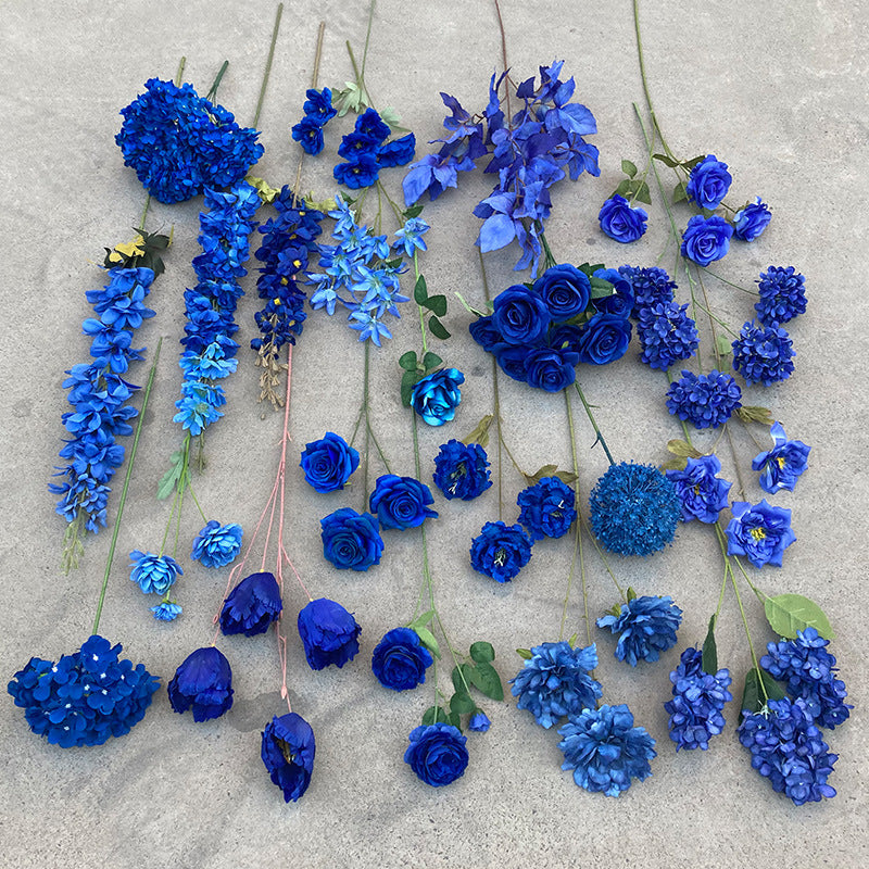 Artificial Klein Blue Peony Rose Iris Swallow Flower for Wedding Aisle Decor