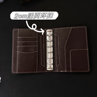 A7 Loose-Leaf Faux Leather Journal Notebook with Double Ring Binder, Portable Diary Planner
