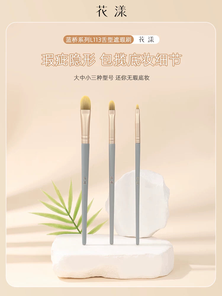 Flower Bridge L113 Tongue-Shaped Concealer Brush for Dark Circles and Tear Troughs