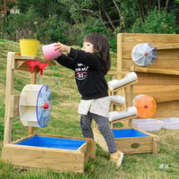 Kids Outdoor Wooden Sand Pit Sandbox with Fence, Garden Home Digging Sand Play Equipment for Preschool Children